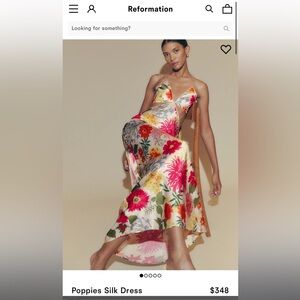 Reformation Poppies Silk Dress
